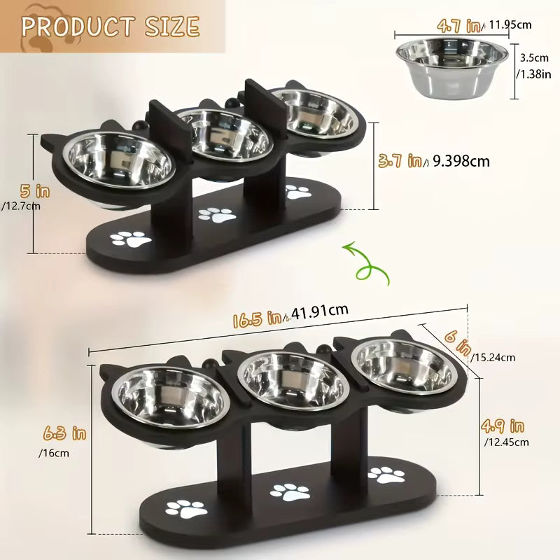 Premium 3-Tier Elevated Cat Feeding Station