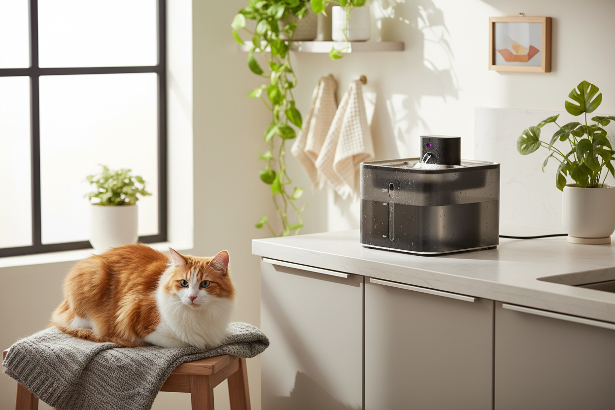 Cordless Cat Water Fountain - 4.2L Stainless Steel with Motion Sensor