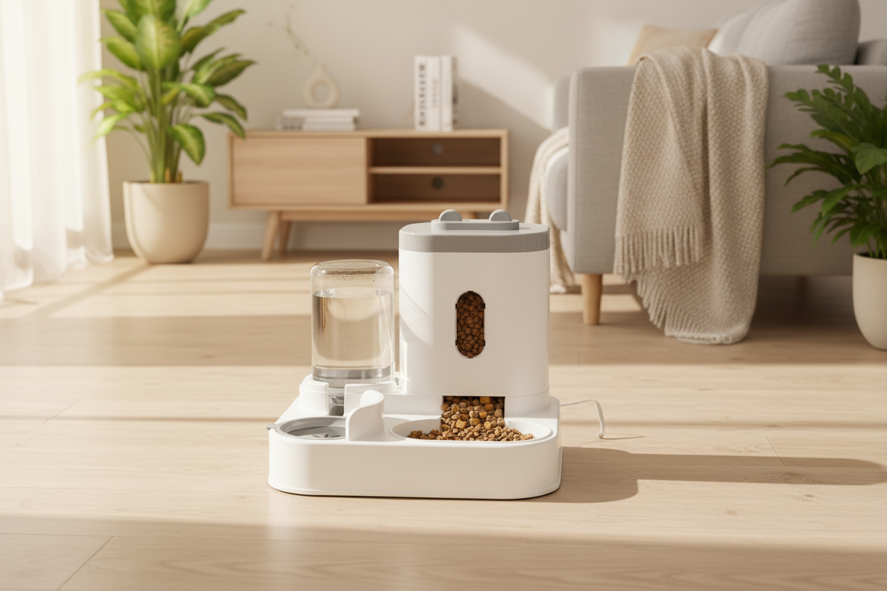 Automatic Pet Feeder & Water Fountain - Large Capacity Food & Water Dispenser
